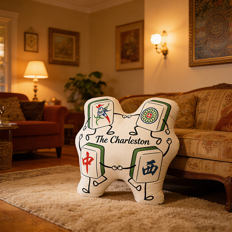 Personalized Charleston Mahjong Pillow Dance Pillow Custom Tiles and Text for Mahjong Lovers Dance Lovers for Holiday Party for Family Friends