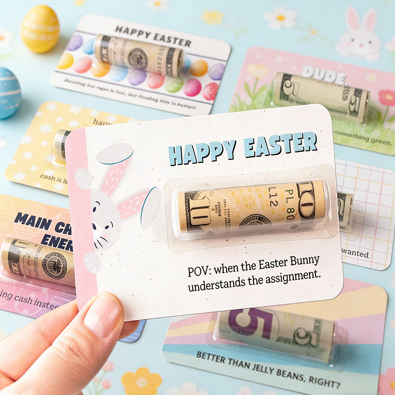 Easter Funny Cash Gift Cute Money Holder Gift for Easter Basket Filler Teen Tween Kids Girl or Boy Clever Gift