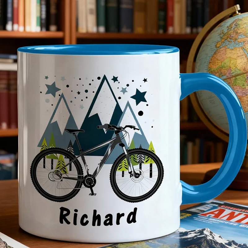 Personalized Cyclist Mug Mountain Bike Gifts Colourful Mug for Biker Friend Birthday for Him or Her for Biker Cycling Riding Lovers