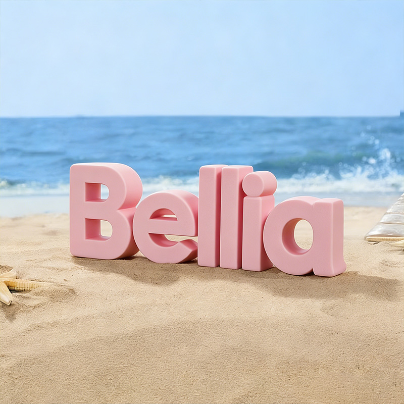Personalized Multicolor 3D-Printed Sand Molds with Custom Names or Text Perfect for Beach Vacations & Birthday Gifts for Families and Kids