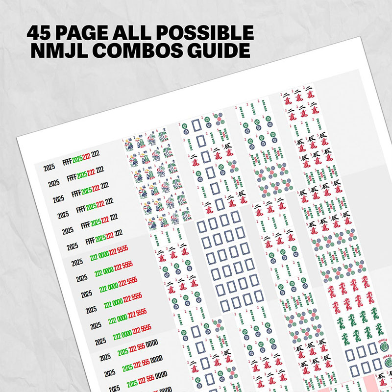 Mahjong 2025 Cheat Sheet 2025 Mahjong Hands Beginner Mahjong Help NMJL 2025 Card Reference American Mahjong Mahjong Gift
