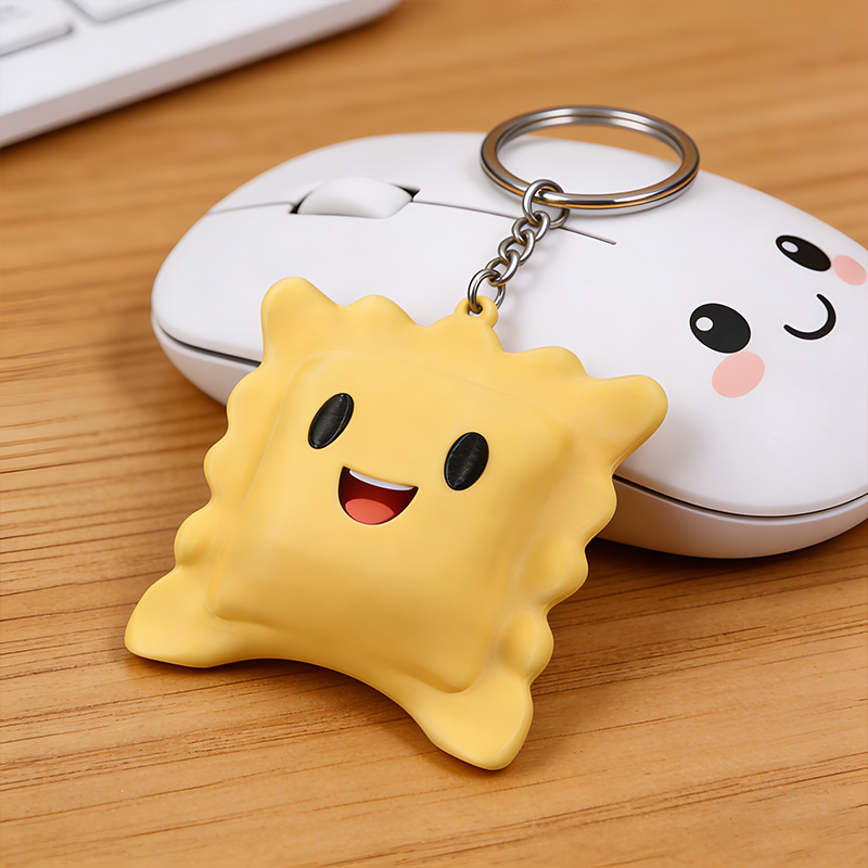Personalized 3D Printed Cute Ravioli Guy with Butt Cheeks Small Perky-Bottomed Italian Dumpling Keychain Funny Keychain Gift For Her Him