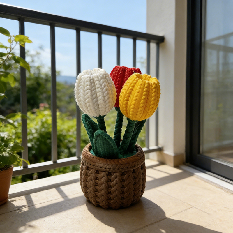 Personalized 3D Printed Flower 3D Tulips Decorations Potted Cacti Gift Home Decoration
