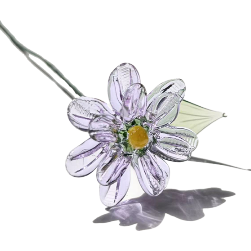 Personalized Glass Birth Month Flower Birth Flower Gift Hand Blown Spring Flower Glass Flower Bouquet Valentine's Day Gift For Her Home Decor