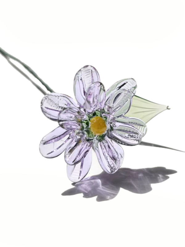 Personalized Glass Birth Month Flower Birth Flower Gift Hand Blown Spring Flower Glass Flower Bouquet Valentine's Day Gift For Her Home Decor-2