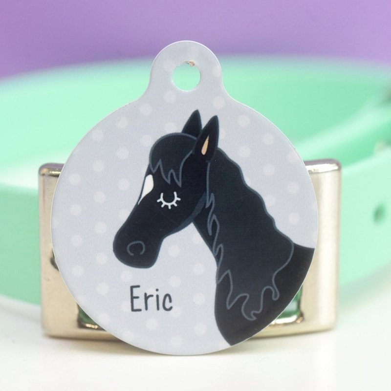 Personalized Horse Bridle ID Tag Equine Charm Aluminium Gift for Equestrain Lovers