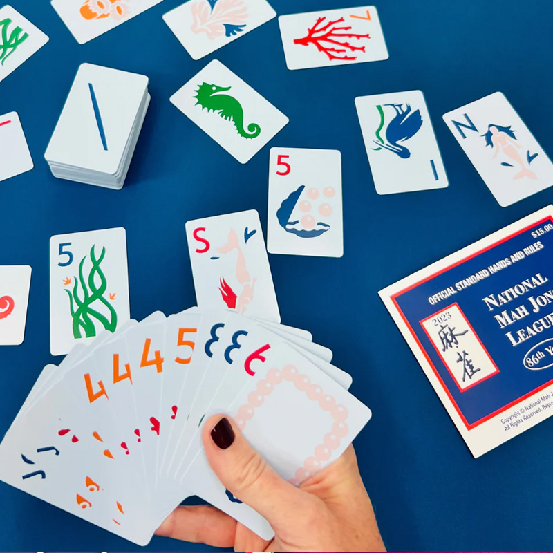  The Classic Sorbet Stripe Acrylic Solo Mahjong Board Marbled 