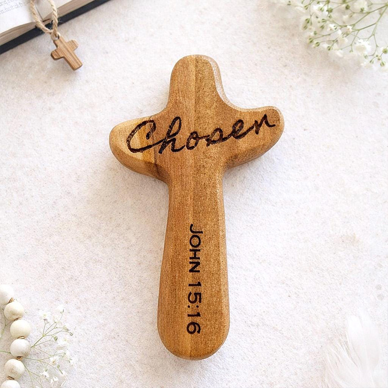 Baseball Pocket Cross Personalized Teen Easter Basket Stuffer for Boy Baseball Wooden Pocket Cross Christian Athlete Easter Gift for Godson