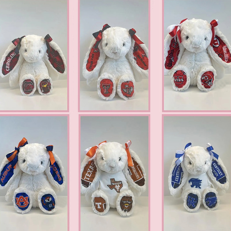 Personalized Collegiate Cute Bunny with Custom School Spirit Bunny  Graduation Alumni Gift - Over 1000+ Schools