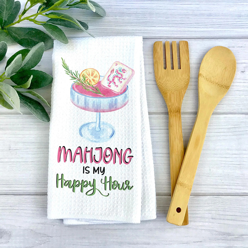 Personalized Mahjong Decor Towel Mahjongg themed Towel Mahjong-themed Gift for Kitchen Mahjong Party Gift