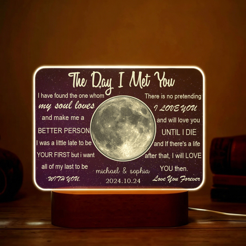 Personalized Our Moon Design Night Light Couple Night Light Gift Moon Night Light Anniversary Gift for Couplr