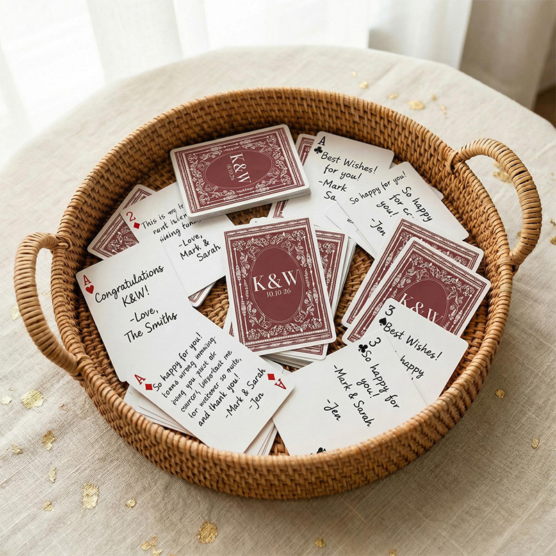 Personalized Fun Wedding Guest Message Playing Cards Deck Personalized Wedding Guest Book Alternative - Unique Wedding Playing Cards