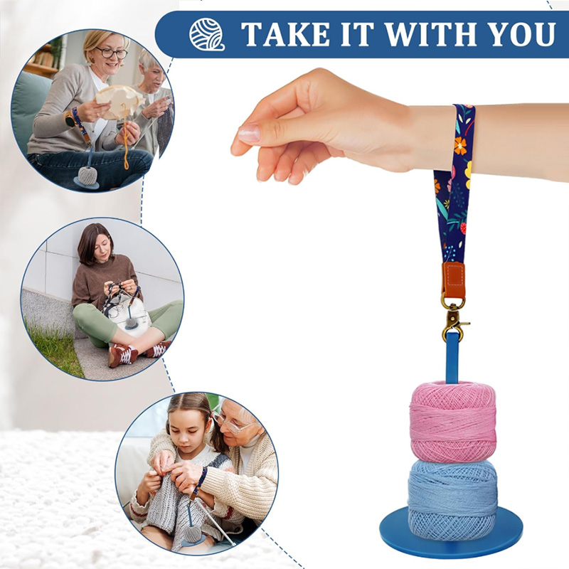 Personalized Acrylic Portable Wrist Yarn Holder for Crochet & Knitting Lightweight Wrist Yarn Ball Holder with Adjustable Strap for Crochet Lovers