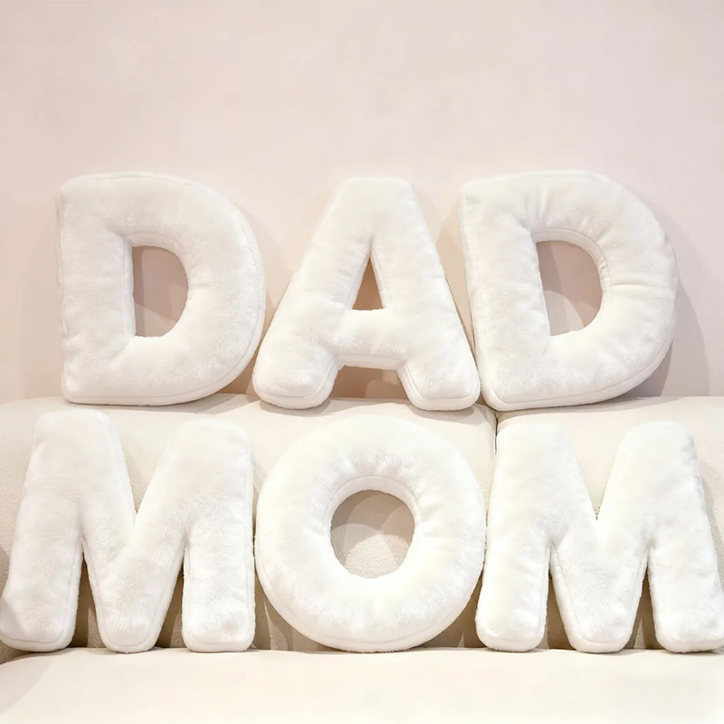 Personalized Graphic 3D Print Pillows Letter Shape Pillows Decor Christmas Gifts for Family
