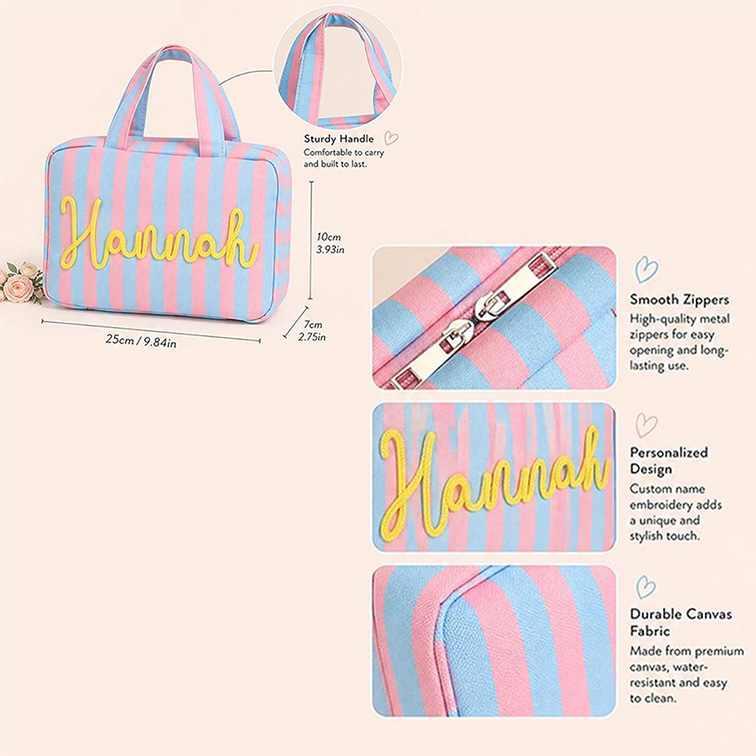 Personalized 3D Chenille Name Crochet Tool Storage Bag Custom Expandable Hanging