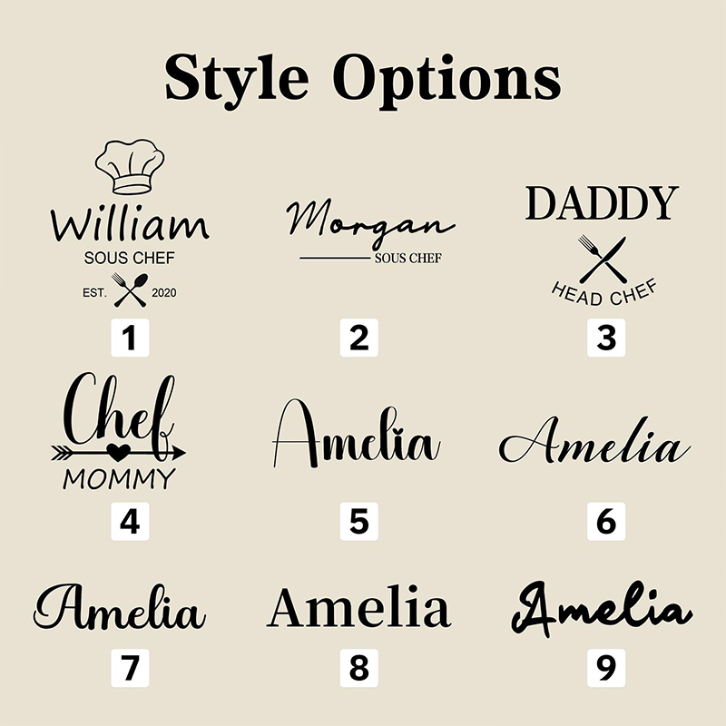 Personalized Embroidered Apron Set Custom Family Baking Gift Mom and Kids Cooking Apron with Name Housewarming Gift