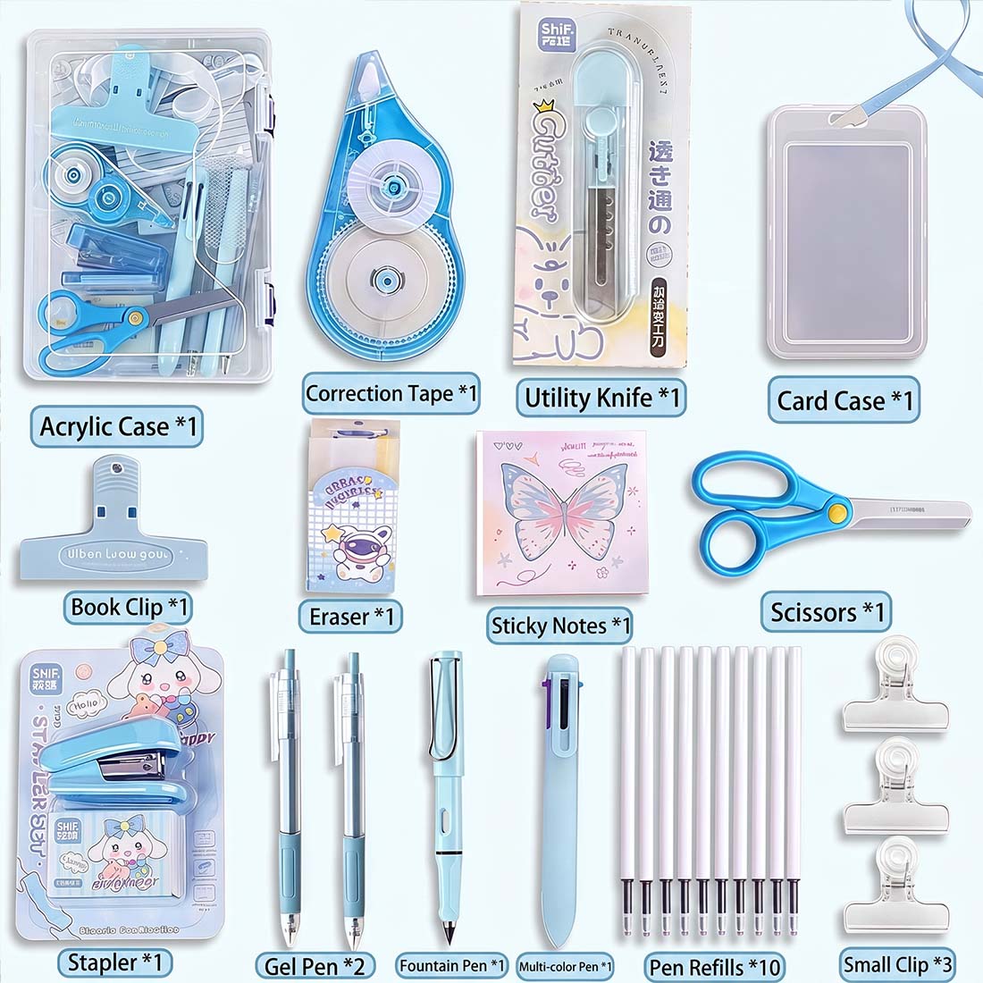 Personalized Pencil Boxes Stationery Set Back to school Durable Plastic