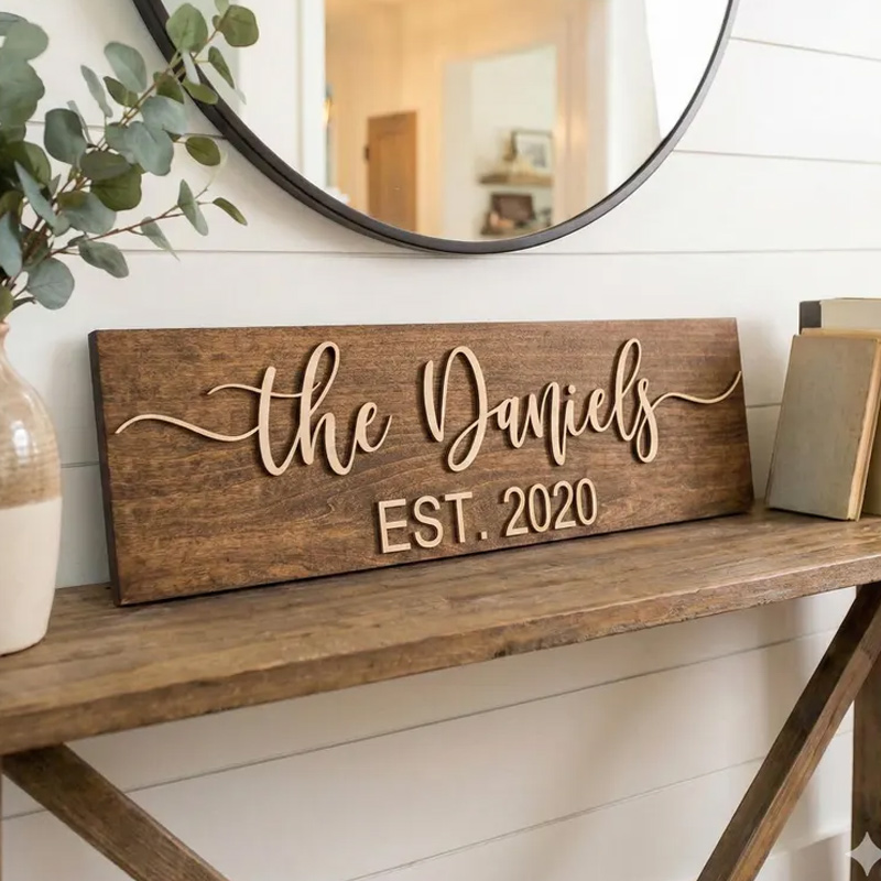 Personalized Family Name Wood Sign Custom Established Year Family Gift Housewarming Gift New Home Gift