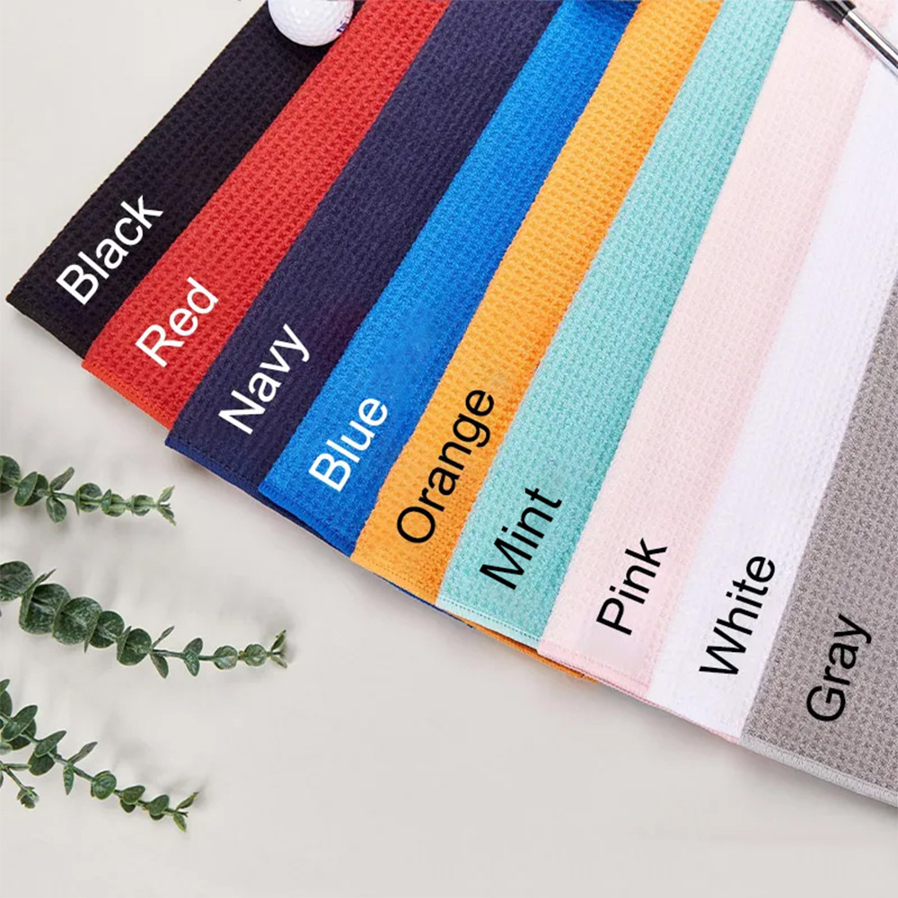 Personalized Golf Towel Embroidered Microfiber Towels with Custom Name Bag Accessory Custom Waffle Pattern Golf Towel Gifts for Men