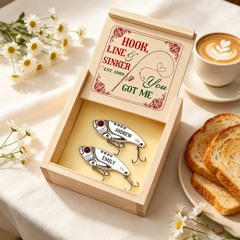 Personalized Hooked on You Forever Fishing Lure for Couple