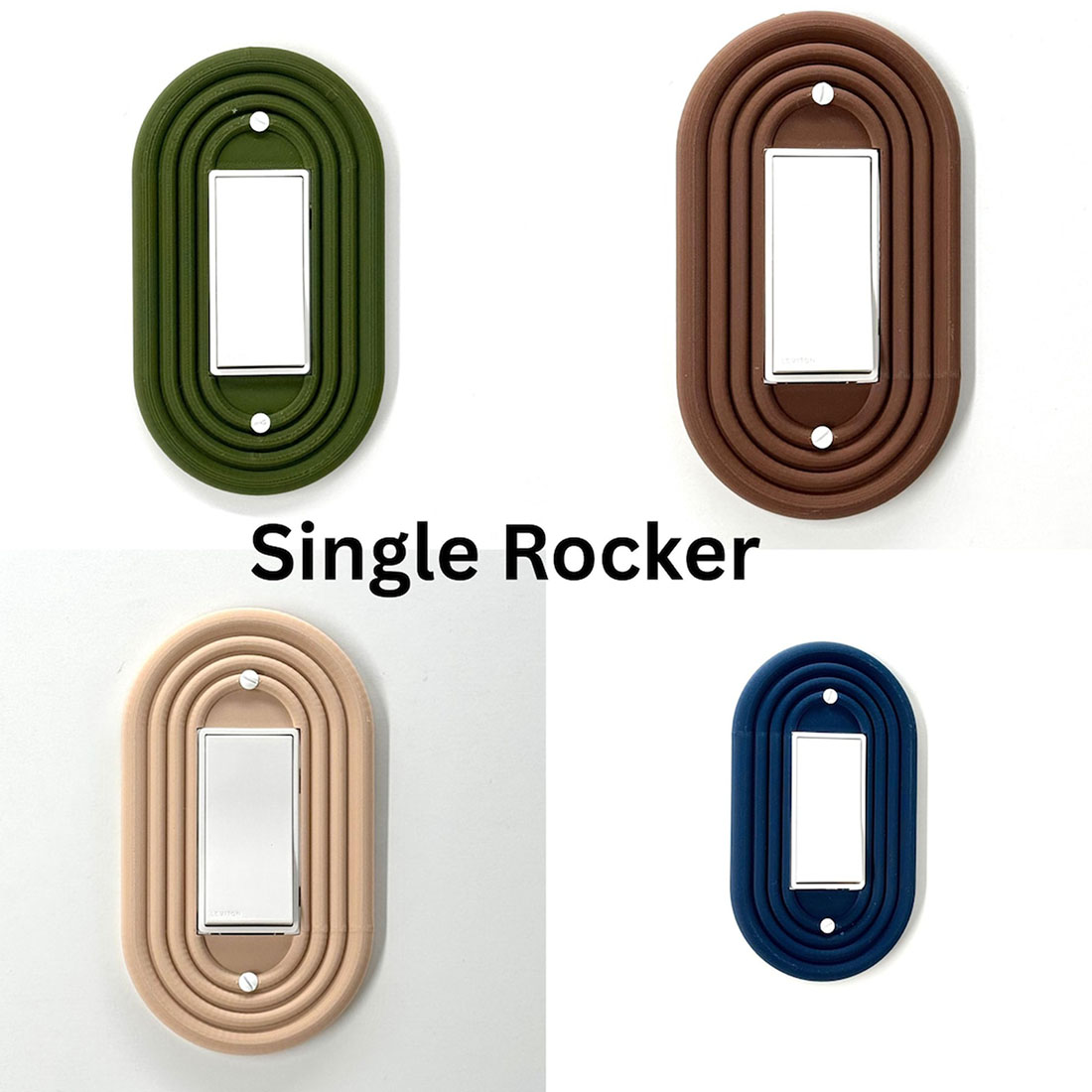 Mid-Century Modern Oval Light Switch Cover Available in Multiple Configurations Stylish & Functional Wall Plate