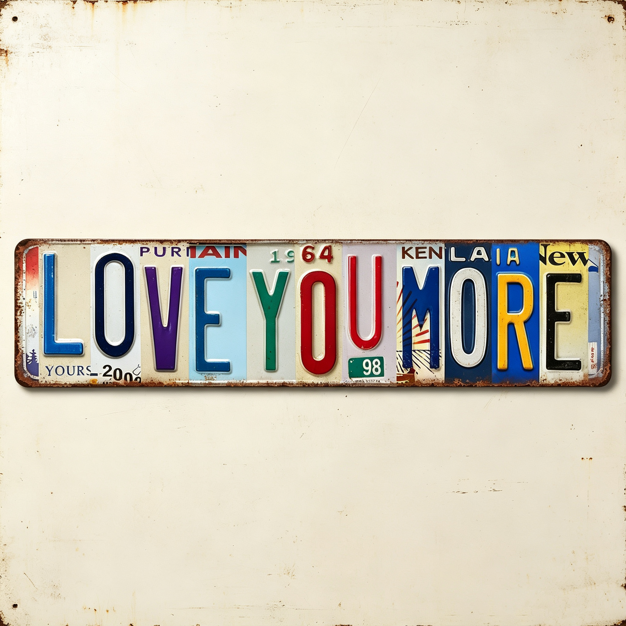 Custom Vintage License Plate Metal Sign Personalized Retro Cut‑Letter Wall Art Customized Wall Decor for Man Cave, Garage, Bar
