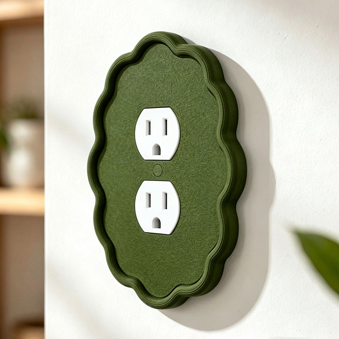 Wavy Oval 3d Light Switch Outlet Cover Mid Century Modern Minimalist Home Accent fit Toggle Rocker Duplex Outlet