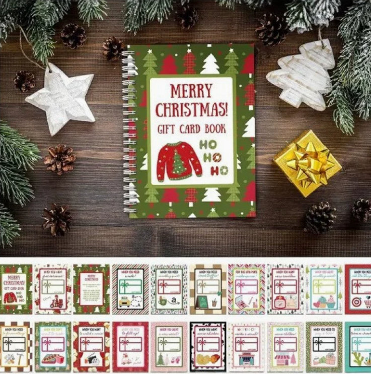 Printed Christmas Gift Card Book, Christmas Gift For Teen, Gift For Teenage Boy, Gift For Kids, For Adult Children, Gift Card Photo Album