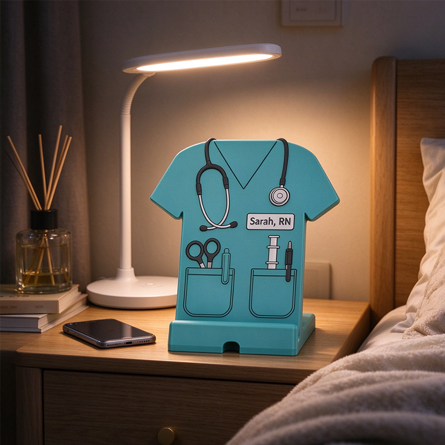 Personalized 3D Print Phone Holder Designed in The Shape of Medical Scrubs