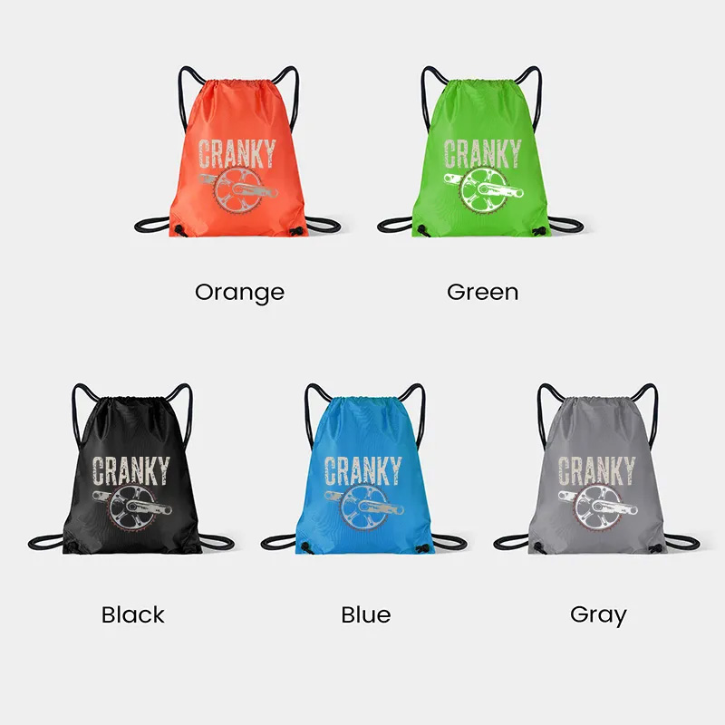 Personalized Cranky Bicycle Lover Drawstring Bag Funny Cycling Sports Backpack Bags Gift for Cycling Lovers Cyclists