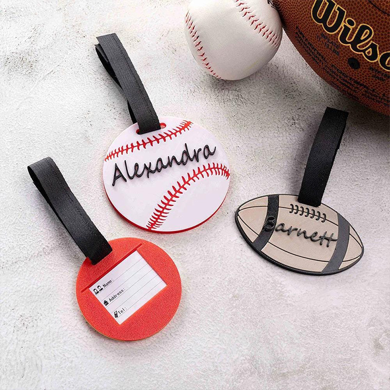 Personalized 3D Printed Softball Basketball Sports Luggage Bag Tag with Name 