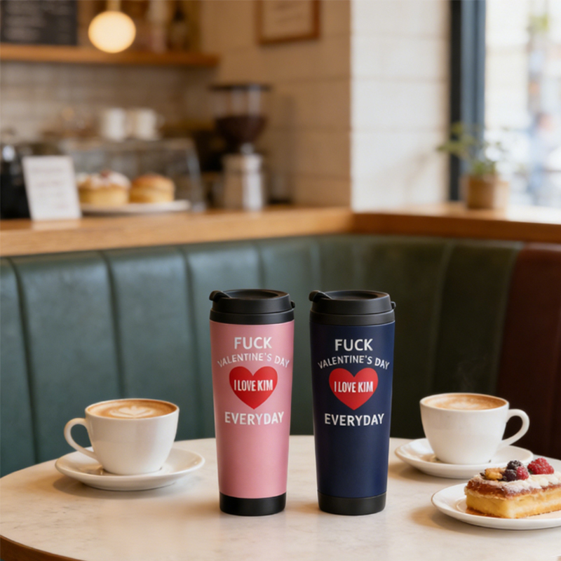 Personalized Couple Tumbler Fuck Valentine’s Day but I Love You Everyday Stainless Steel Engraved Heat Retention Gift for Lovers