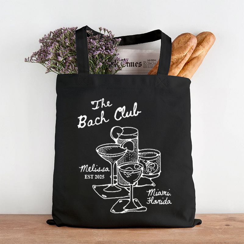 Personalized The Bach Club Cocktail Tote Bag Bridesmaid Tote Bachelorette Party Gift for Bride