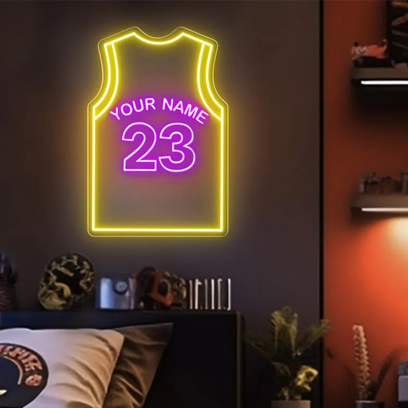 Personalized LED Basketball Neon Light Featuring Your Name and Jersey for Players and Fans