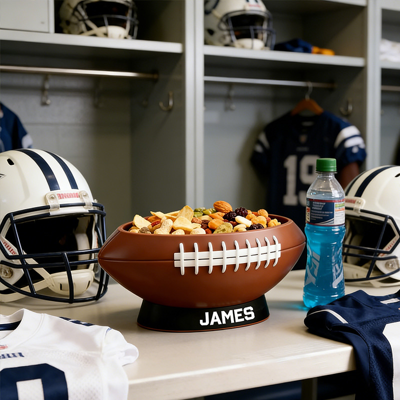 Personalized 3D Printed Football Snack Bowl for Sports Fans Parties and Tailgates