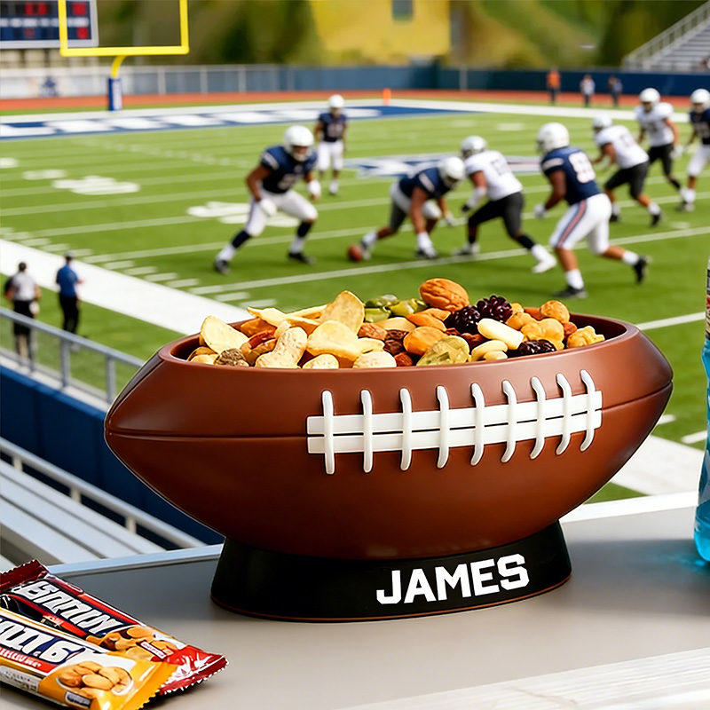 Personalized 3D Printed Football Snack Bowl for Sports Fans Parties and Tailgates