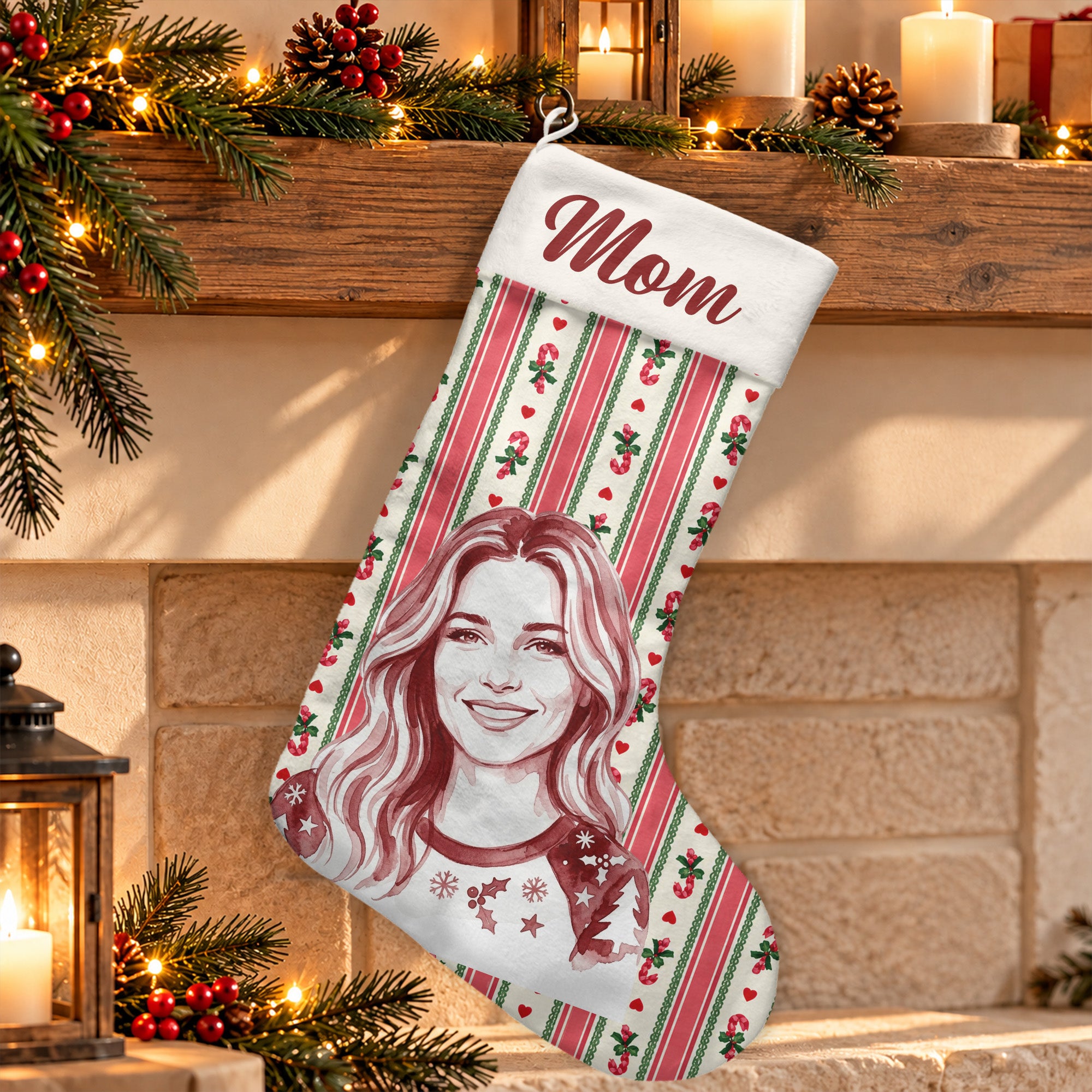 Personalized Photo Family Members Pet Dog Cat Christmas Decor - Personalized Stocking