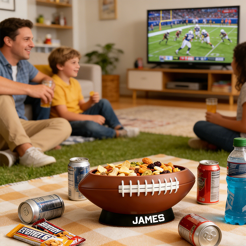 Personalized 3D Printed Football Snack Bowl for Sports Fans Parties and Tailgates