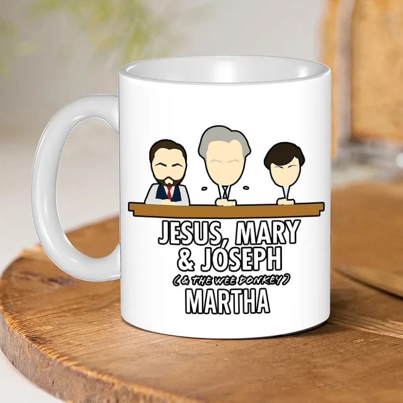 Personalized Jesus Mary Joseph & the Wee Donkey Ceramic Mug with Name Custom Coffee Cup Jesu Coffee Mug Jesus Gift Funny Christian Gift Religious Gift Sale-megacustom