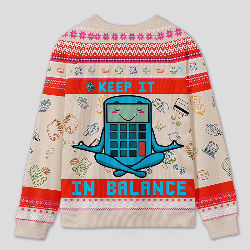 Personalized Funny Finance Yoga Ugly Sweater Office Holiday Party Gift for Accountants