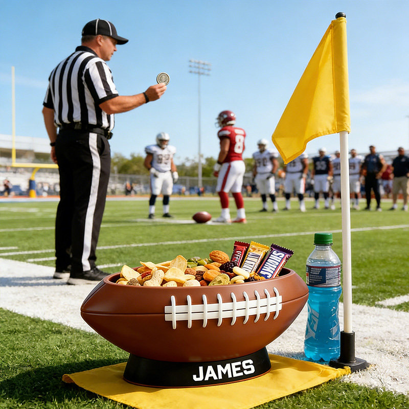 Personalized 3D Printed Football Snack Bowl for Sports Fans Parties and Tailgates