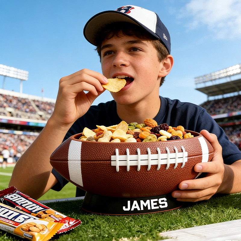 Personalized 3D Printed Football Snack Bowl for Sports Fans Parties and Tailgates