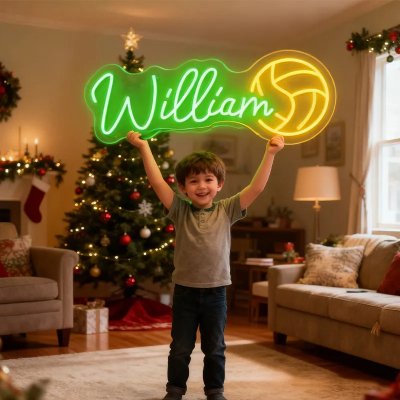 Personalized Volleyball Neon Sign with Custom Name for Volleyball Enthusiasts and Game Rooms