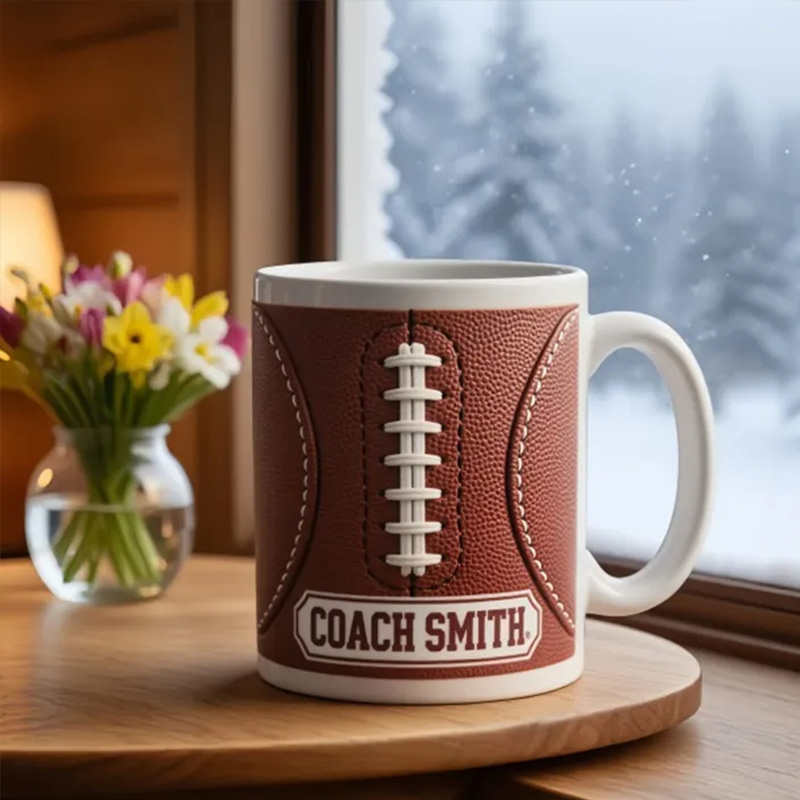 Personalized American Football Mug with Custom Name for Fans and Enthusiasts