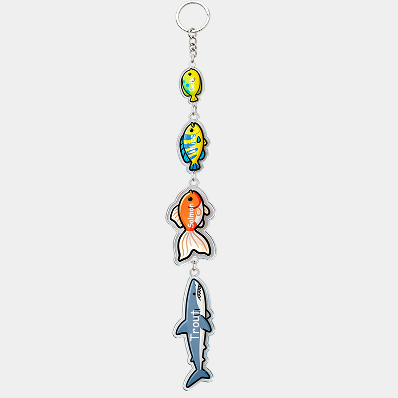 Personalized Big Fish Small Fish Keychain Family Bonding Gift Engraved Keychain Meaningful Present for Mom Dad Kids