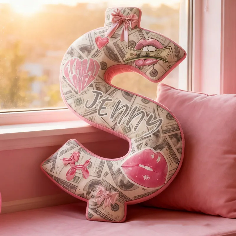 Personalized Dollar Throw Pillow Graphic 3D Print Trainer Fitness Planner Pinky Money Come Decoration Letter Pillow Exercise Sport Gym Sublimation Design Lift Heavy Shit Gym Rat Weightlifting Pillow for Her Gym Lovers