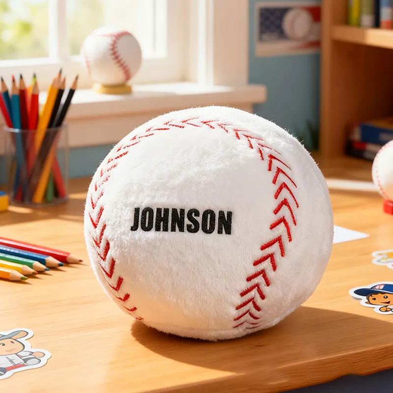 Personalized Baseball Shaped Pillow with Custom Name for Sports Lovers and Kids