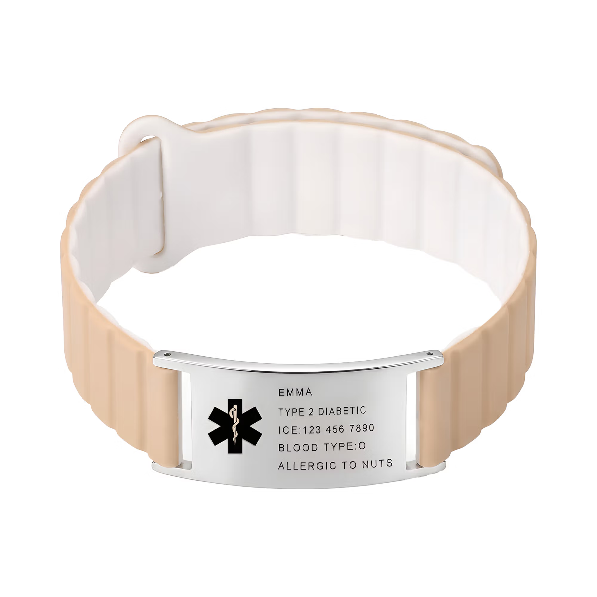 Personalized Medical Symbol Waterproof Medical Alert Bracelet with Engraved ID Name Tag and Magnetic Strap Daily Wear Travel Medical Gift for Patient