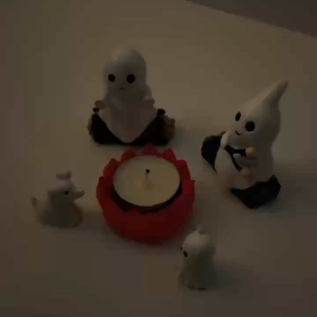 Halloween Spooky Decor Cute Ghost Pet Figurine Set Campfire Display Haunted Ghost Scene Ghost adventures