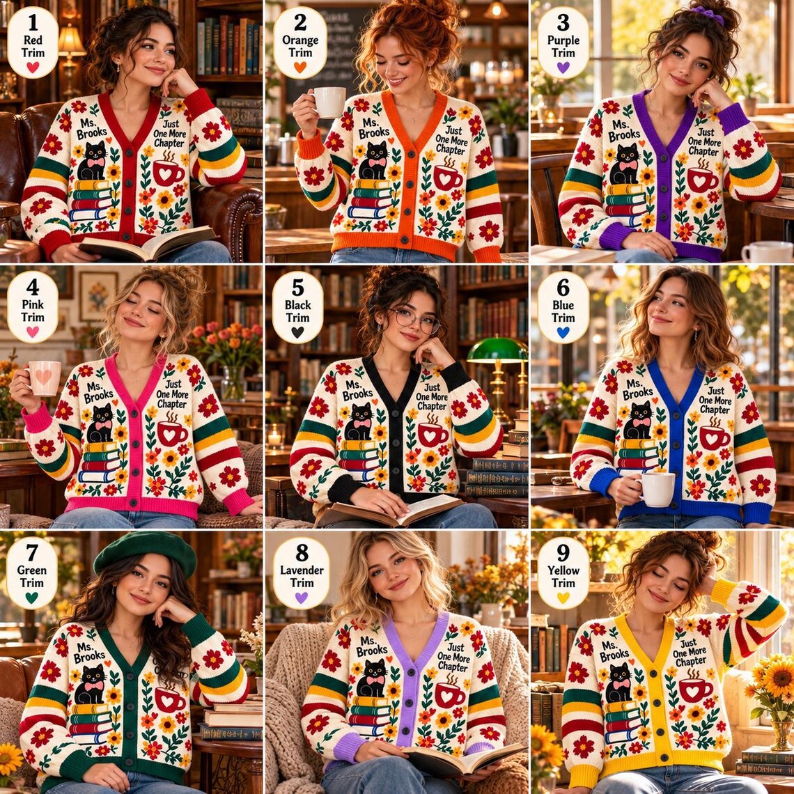 Personalized Halloween Teacher Cardigan Custom Name Ghost Fall Sweater